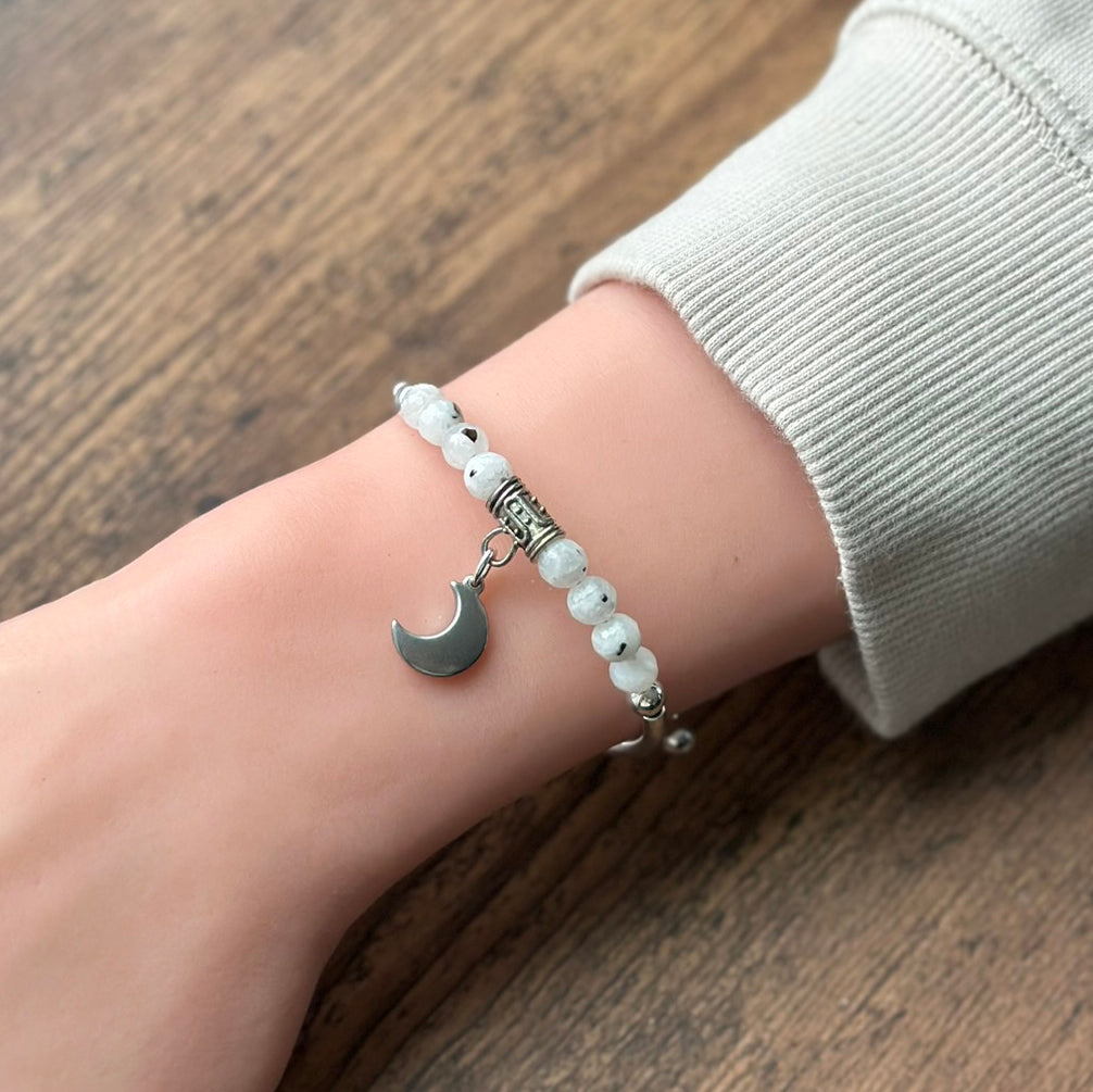 Moon - Moonstone Charm Bracelet