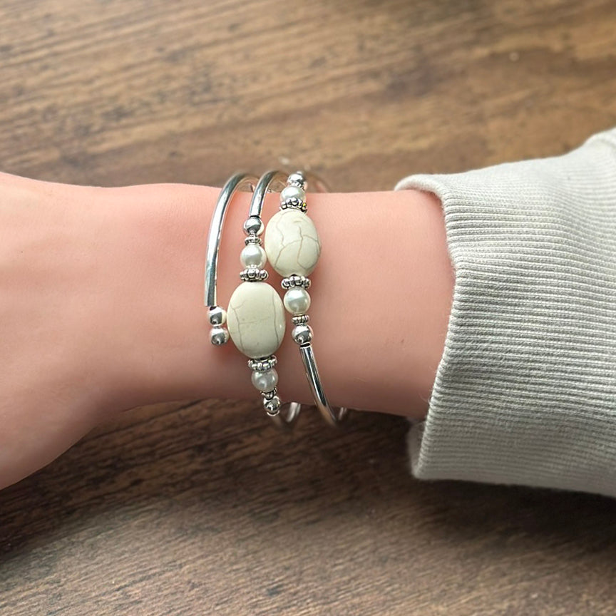 Fresco - White Magnesite Bracelet