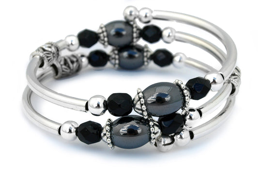 Midnight - Hematite Oval Bracelet