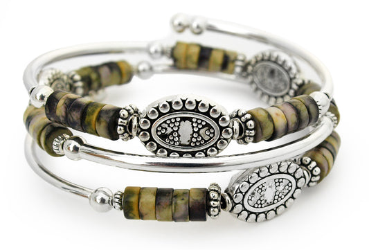 Cactus - Silkstone Heishi Bracelet