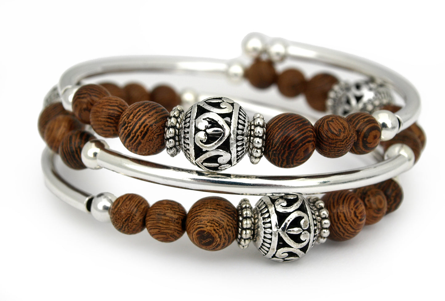 Wildwood - Polished Wooden Bead Bracelet