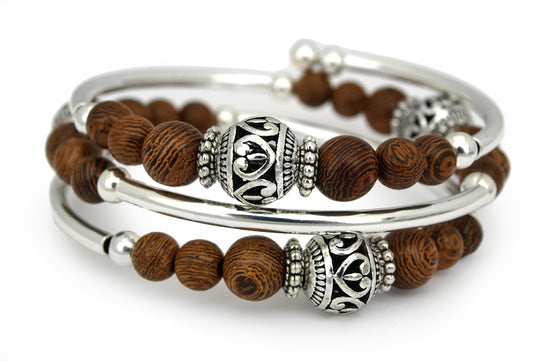 Wildwood - Polished Wooden Bead Bracelet