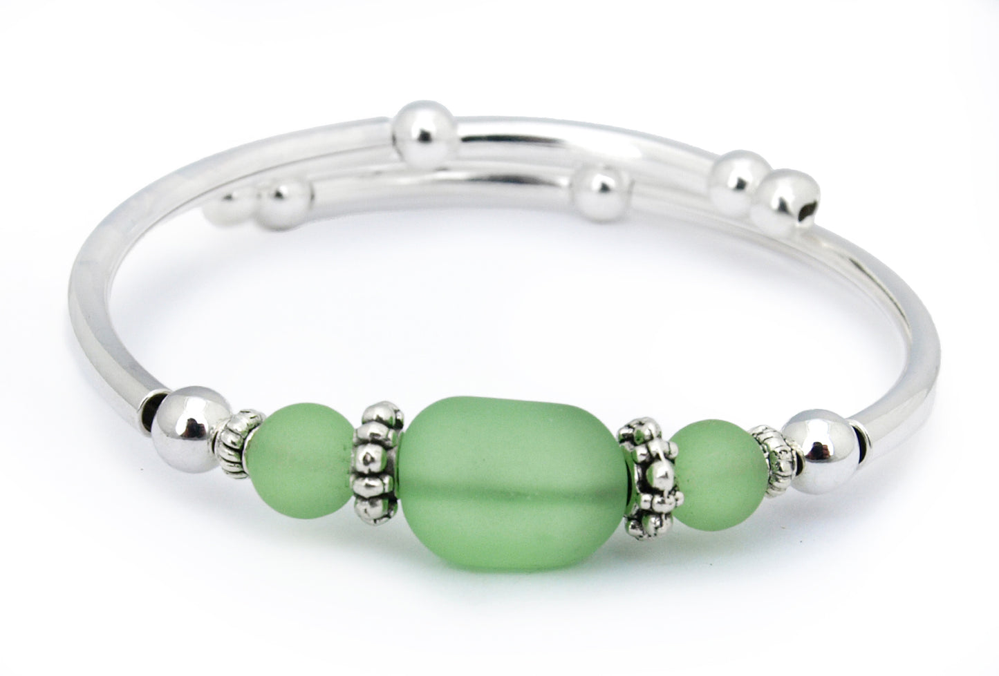 Peridot Sea Glass Bracelet