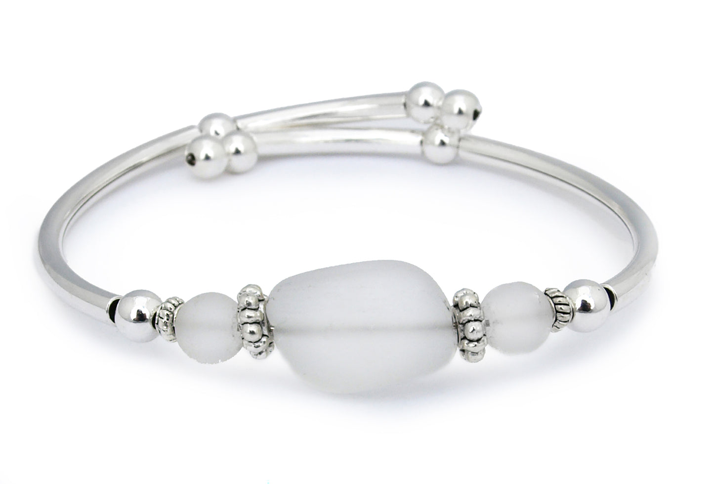Clear Sea Glass Bracelet