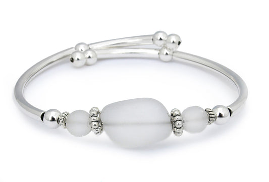 Clear Sea Glass Bracelet
