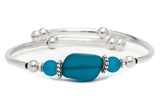 Peacock Sea Glass Bracelet