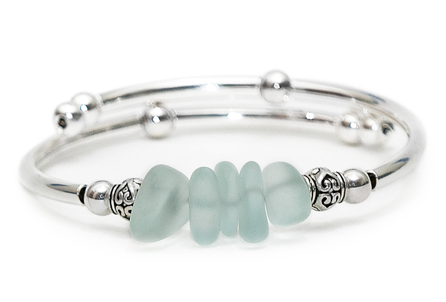 "Coke" bottle green Nugget Sea Glass Bracelet