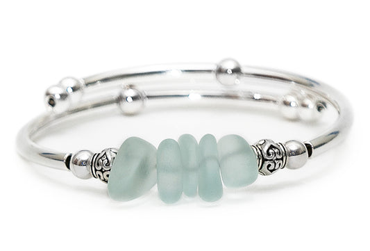 "Coke" bottle green Nugget Sea Glass Bracelet