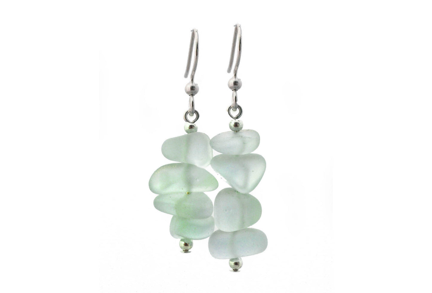 "Coke" green Sea Glass Drop Earrings