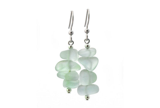 "Coke" green Sea Glass Drop Earrings