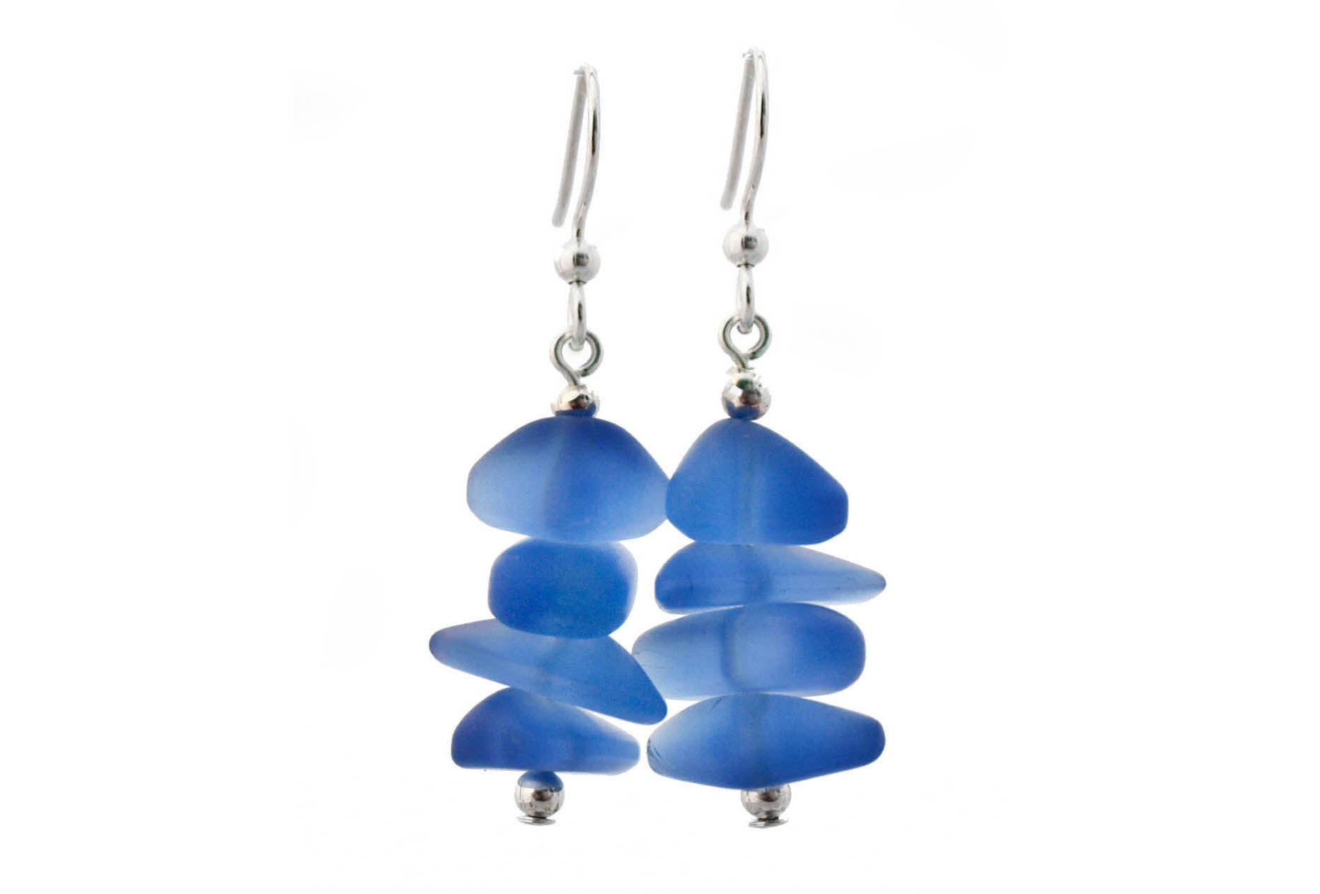 Royal Blue Sea Glass Drop Earrings – Crazyartgrrl Jewelry