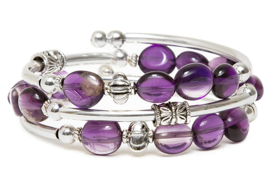 Intuition - Polished Amethyst Nugget Bracelet