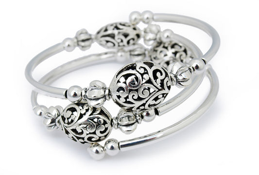 Damask - Filigree Carved Oval Bracelet