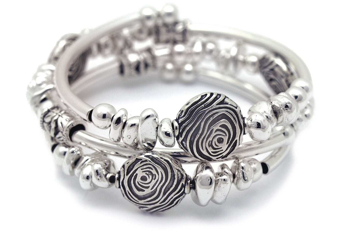 Whirl - Antique Silver Fingerprint Bracelet