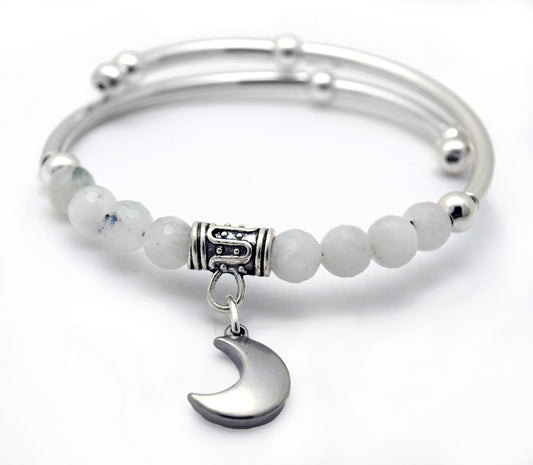 Moon - Moonstone Charm Bracelet