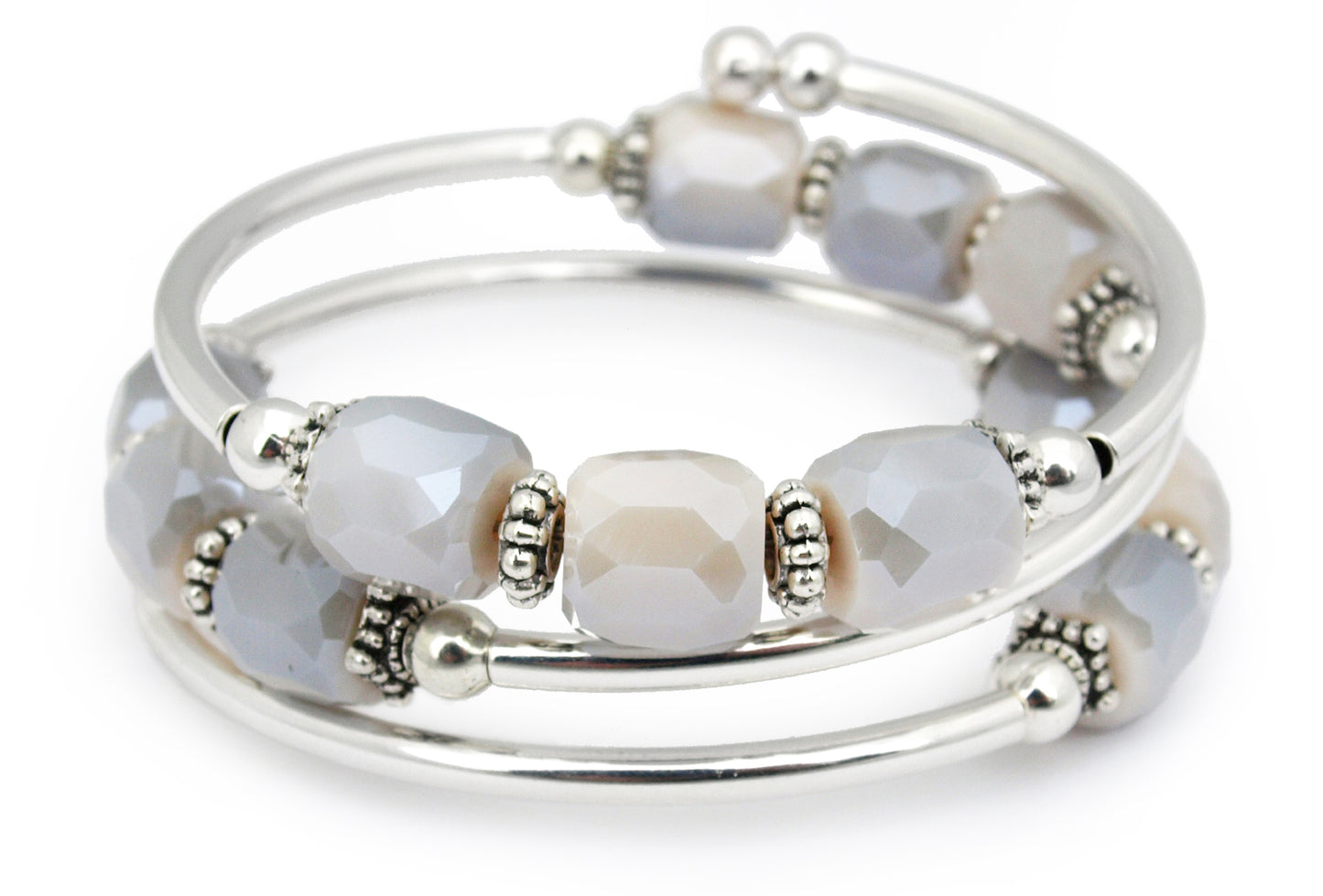 Peregrine - White Luster Glass Bracelet