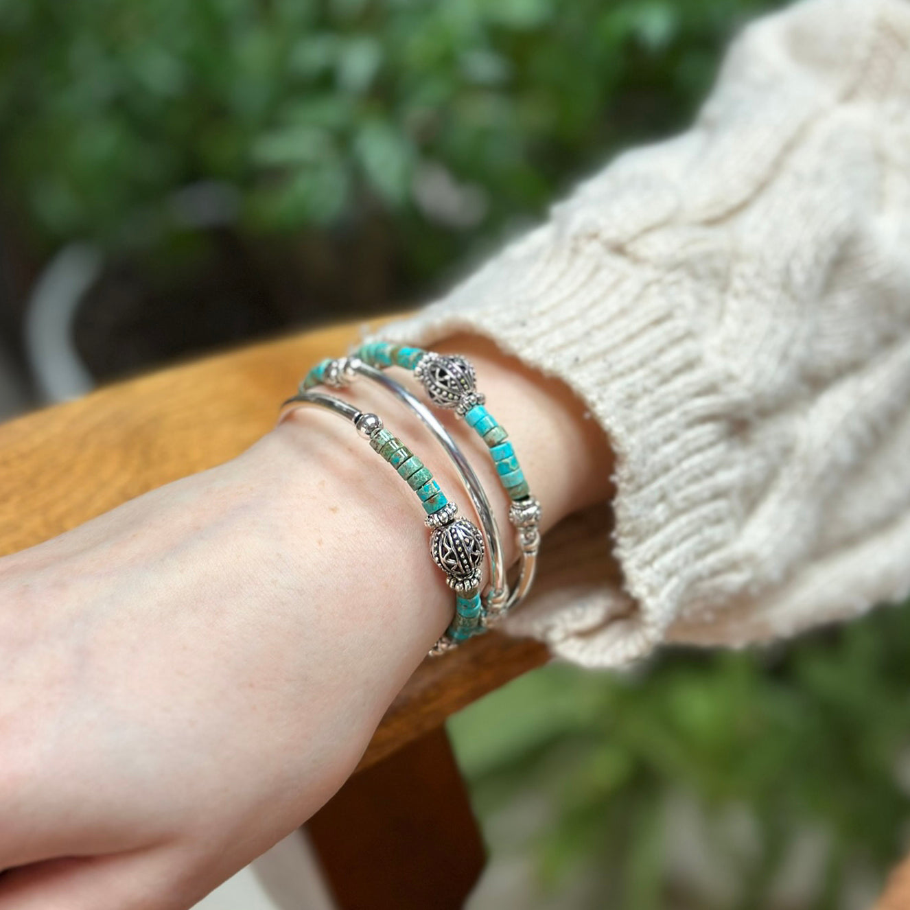 Laguna - Sea Blue Heishi Bracelet