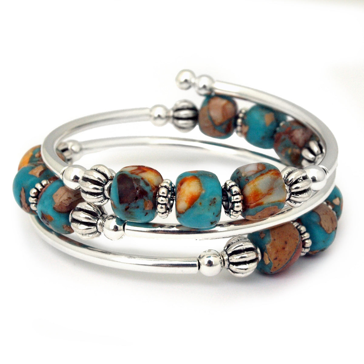 Santa Fe – Blue & Brown Agate Bracelet