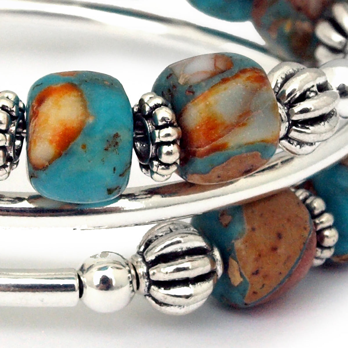 Santa Fe – Blue & Brown Agate Bracelet