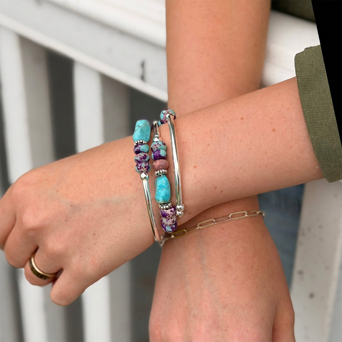 Watercolor – Turquoise & Jasper Bracelet