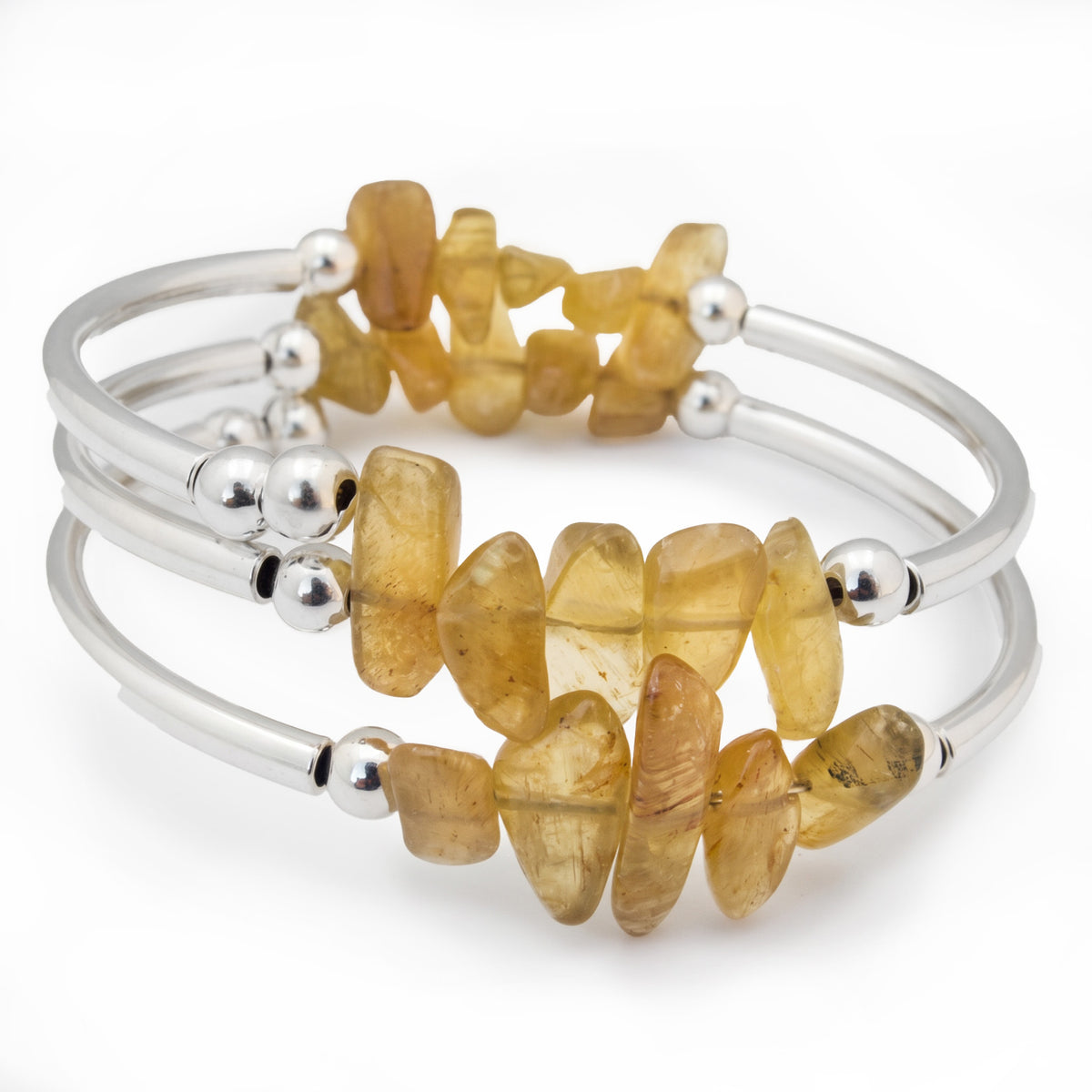 Honey - Natural Yellow Agate Nugget Bracelet