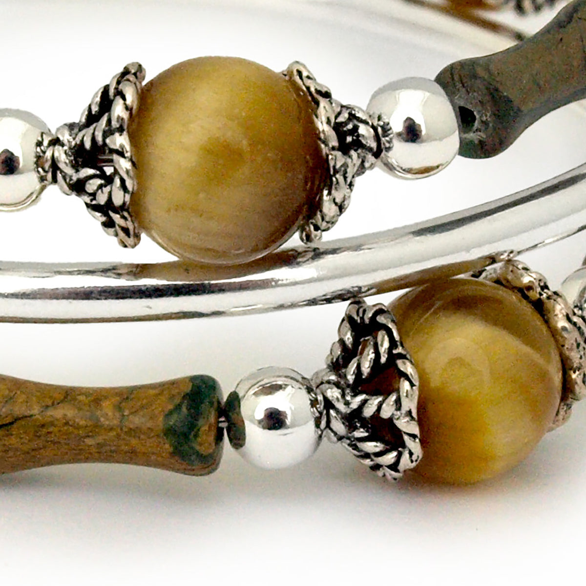 Goldenrod - Yellow Tiger Eye and Verdite Bracelet