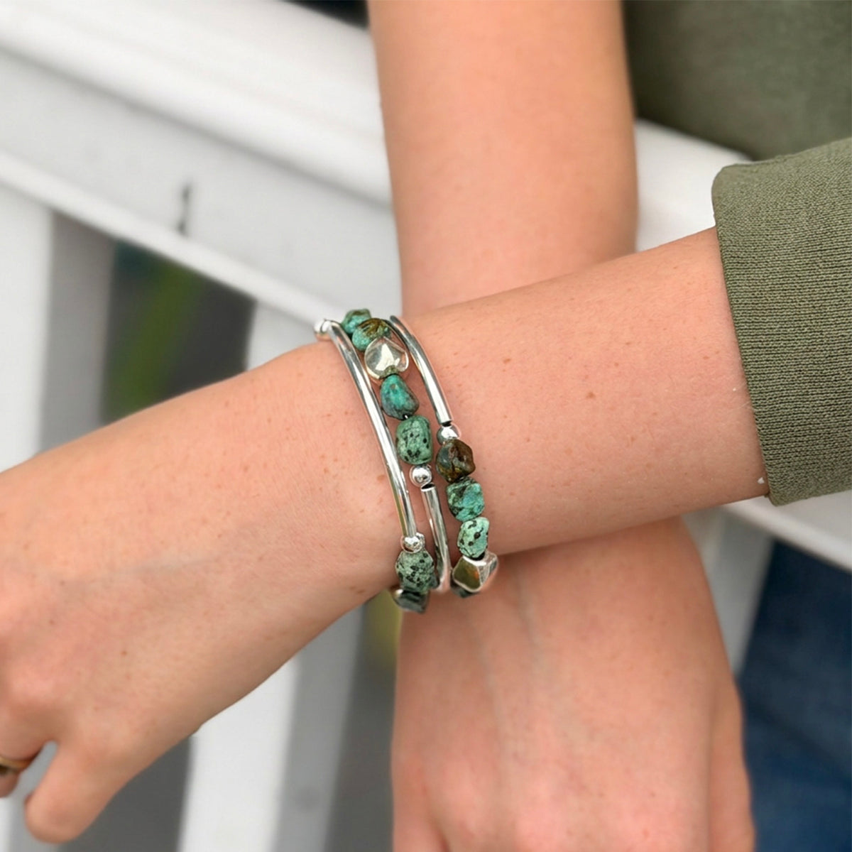Juniper - African Turquoise Nugget Bracelet