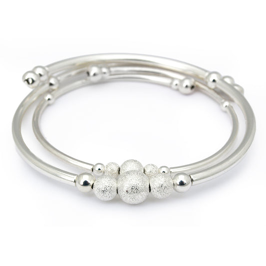 Silver Stardust Duet Bracelets