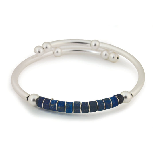Satin Silver Lapis - "Courage"