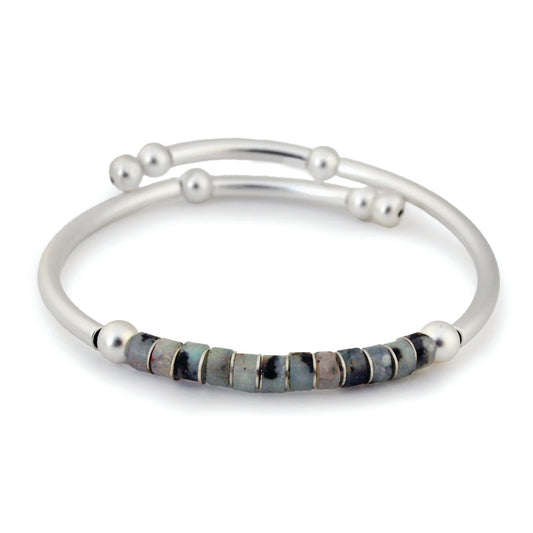 Satin Silver Sesame Jasper - "Wholeness"