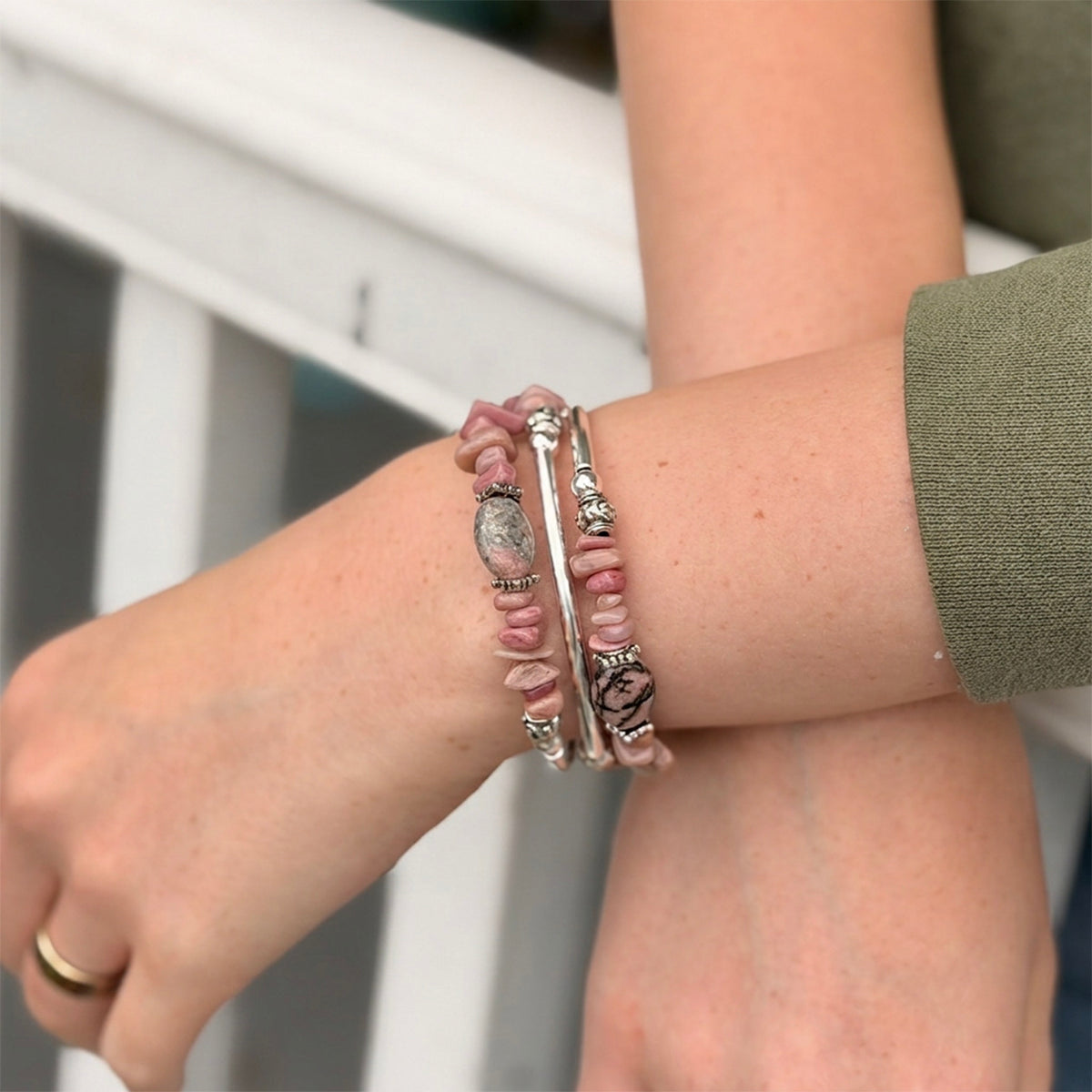 Rosewood - Rhodonite Bracelet