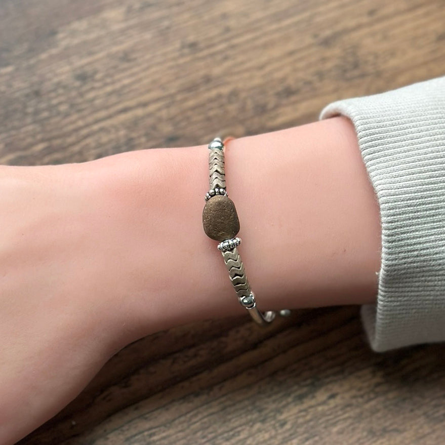 Brown Electropalated Druzy  Solitaire Bracelet