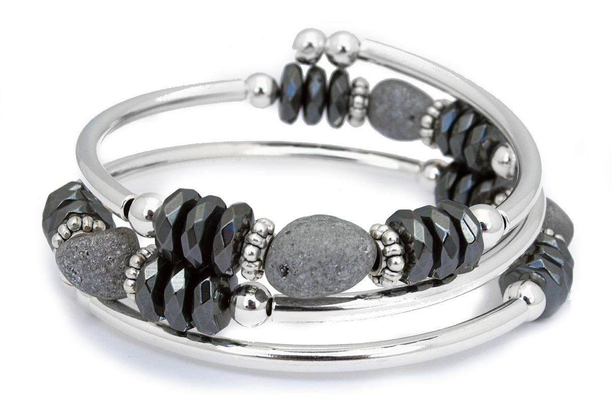 Blur - Gray Druzy Nugget Bracelet