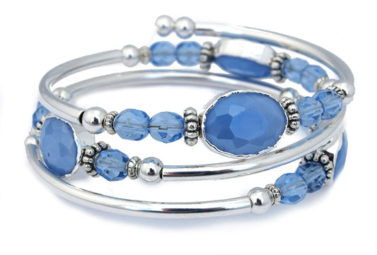 Cerulean - Sky Blue Faceted Bracelet