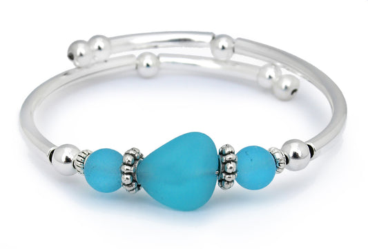 Aqua Sea Glass Bracelet
