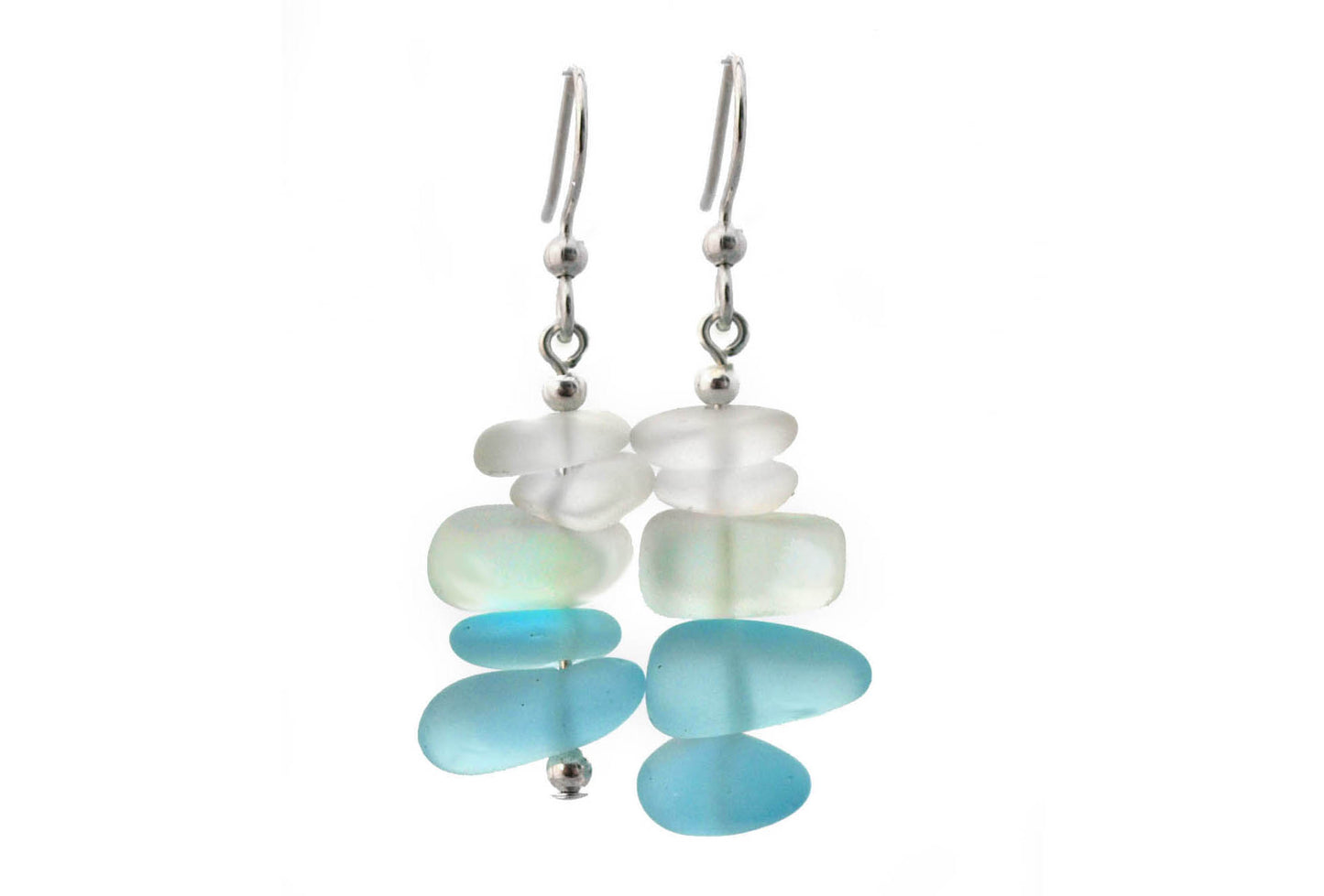 Blue Ombre Sea Glass Drop Earrings