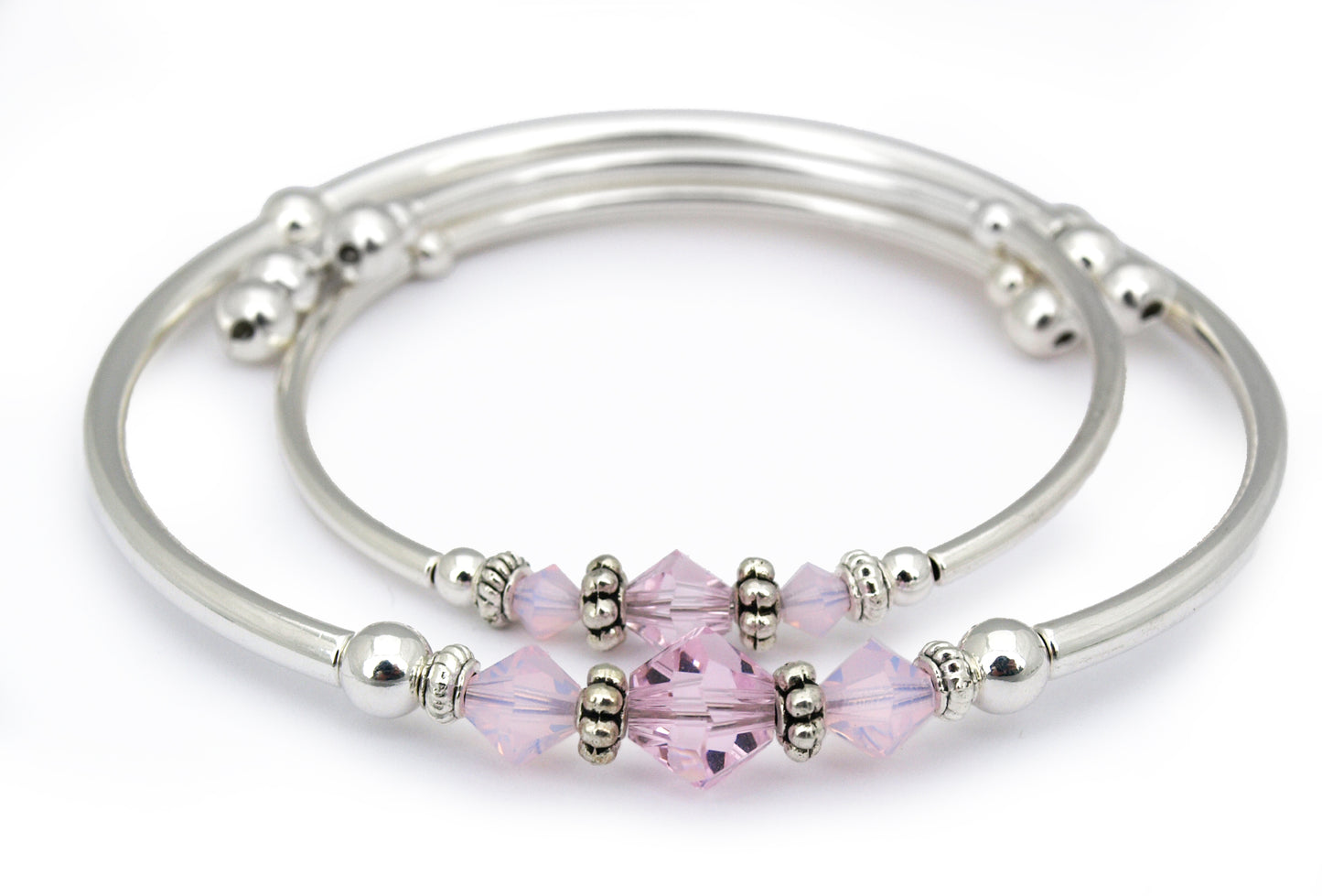 Pink Crystal Duet Bracelets