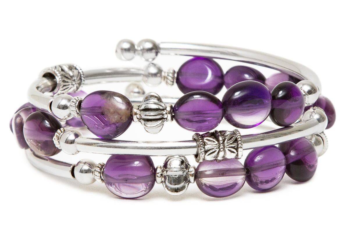 Intuition - Polished Amethyst Nugget Bracelet