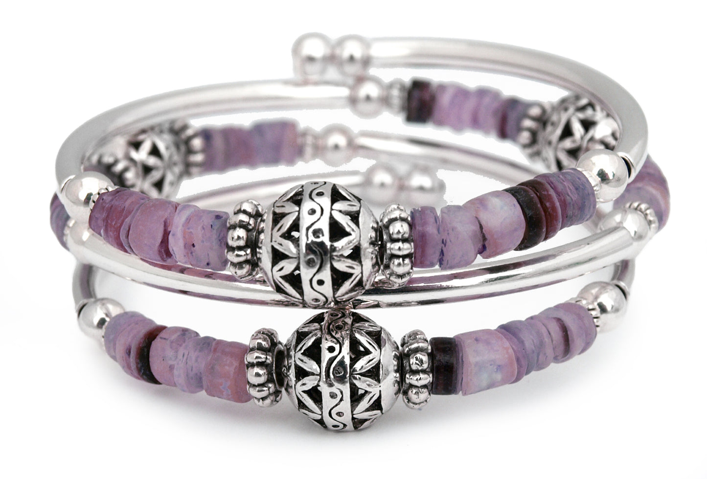 Thistle - Purple Shell Heishi Bracelet