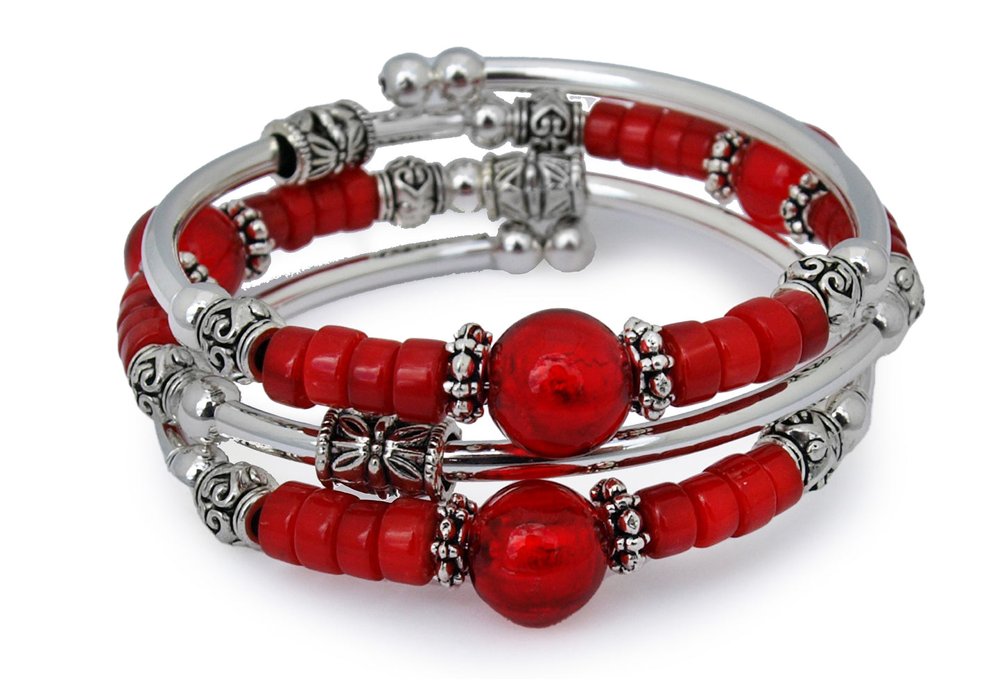 Intensity Red Foil Glass Bracelet